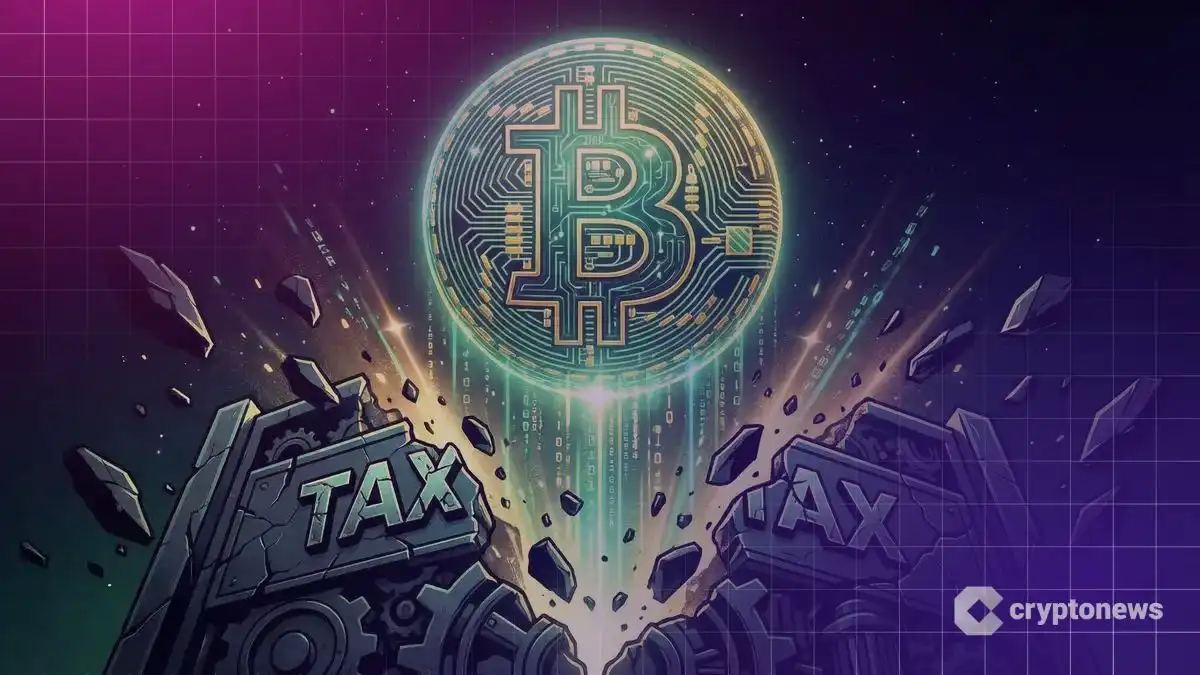 金融庁による仮想通貨の分離課税制度と税率軽減を象徴する抽象的なCG画像