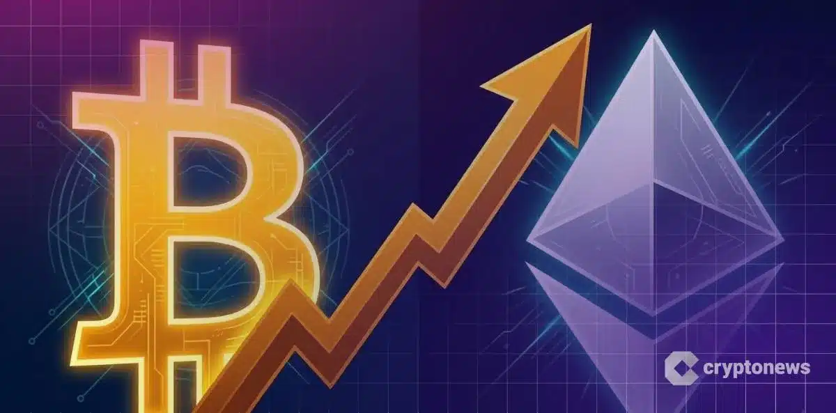 ビットコインとイーサリアムETFの連続純流入を示すグラフィック