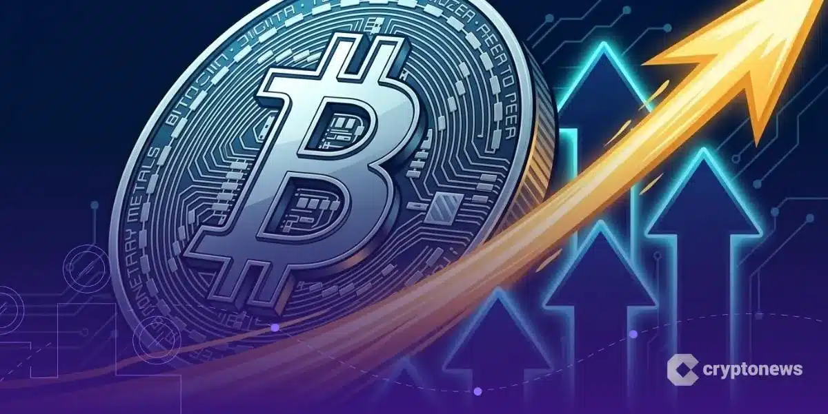 ビットコイン現物ETFに4週連続で資金流入する様子を示すグラフィック