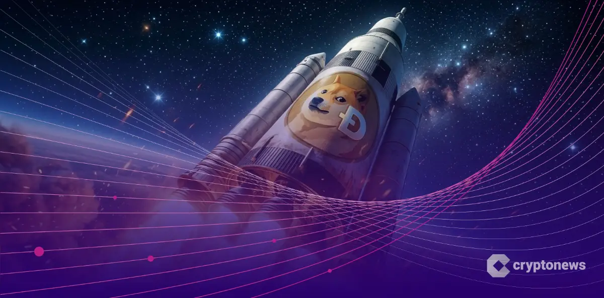 SpaceXのIPOで急騰するドージコインのイメージ