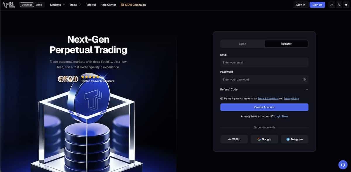 The True Trade(ザ・トゥルートレード)のPCファーストビュー