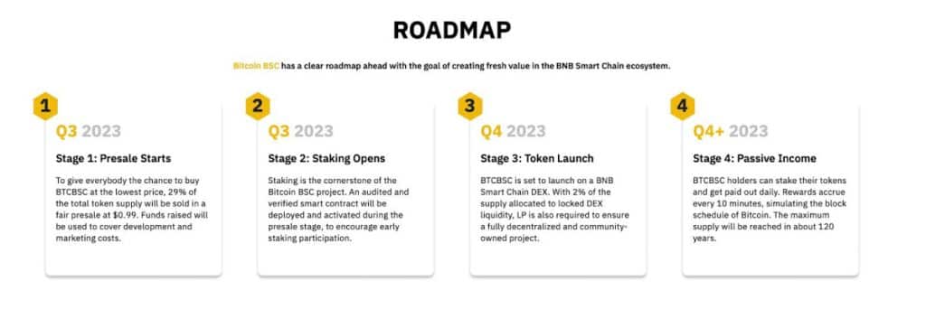 Bitcoin BSC roadmap