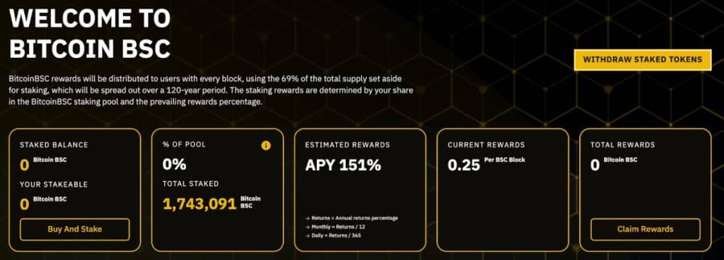 Bitcoin BSC staking