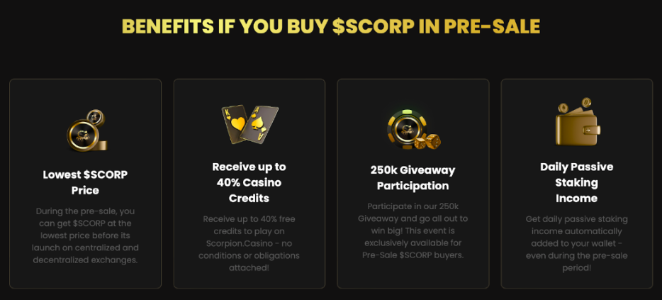 scorp tokens voordelen