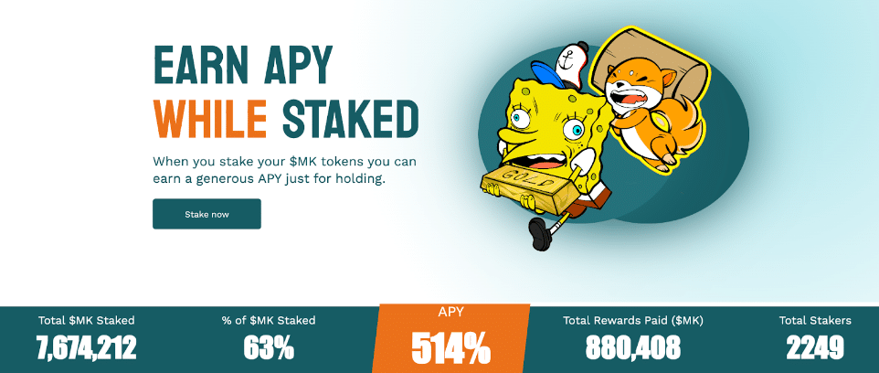 Meme Kombat APY staat op 514% voor stakers