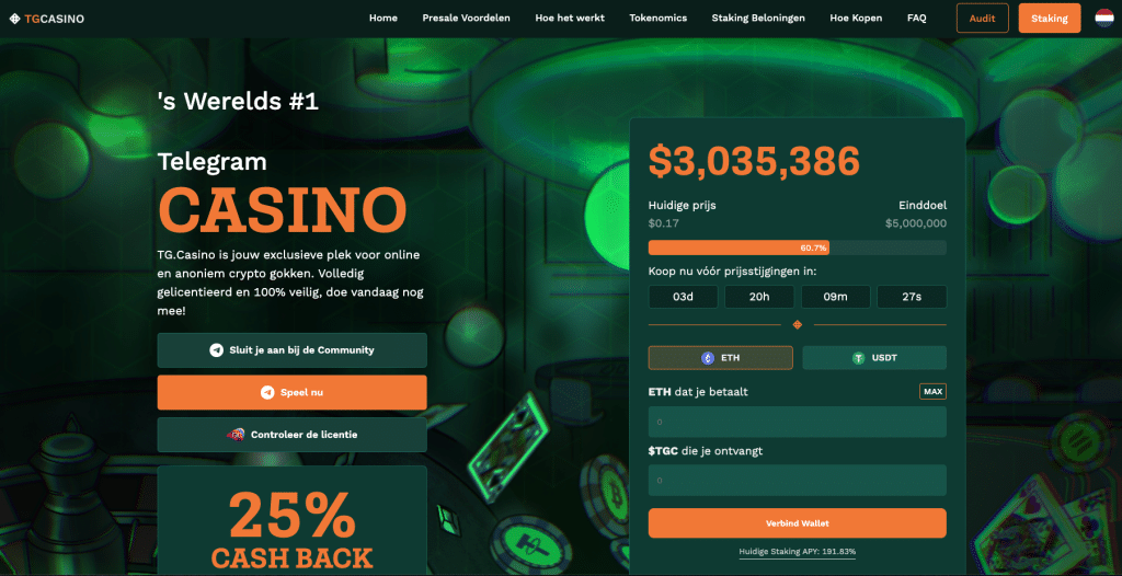 tg casino presale 3 miljoen
