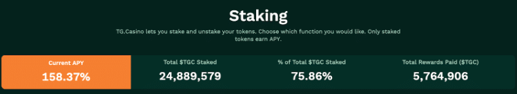 TG.Casino presale staking