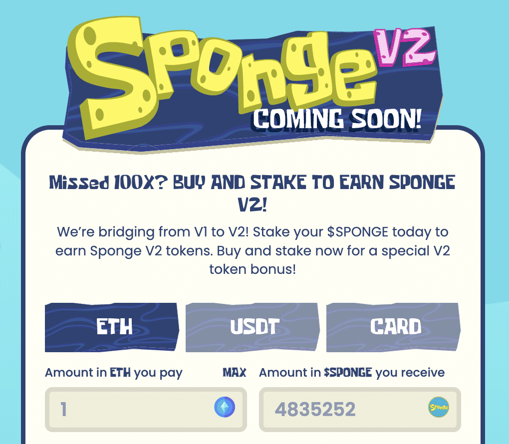 sponge v2 token kopen via stake-to-bridge