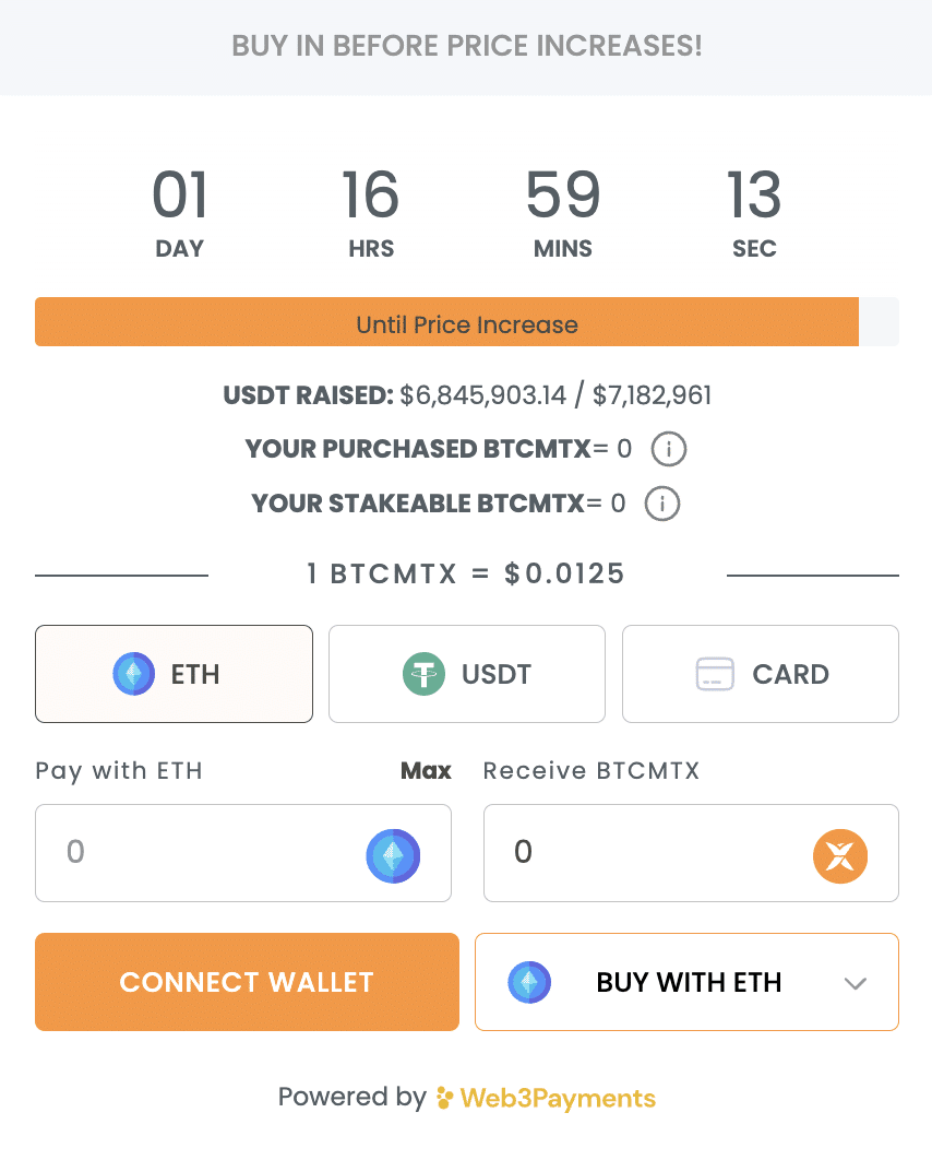 Bitcoin Minetrix presale