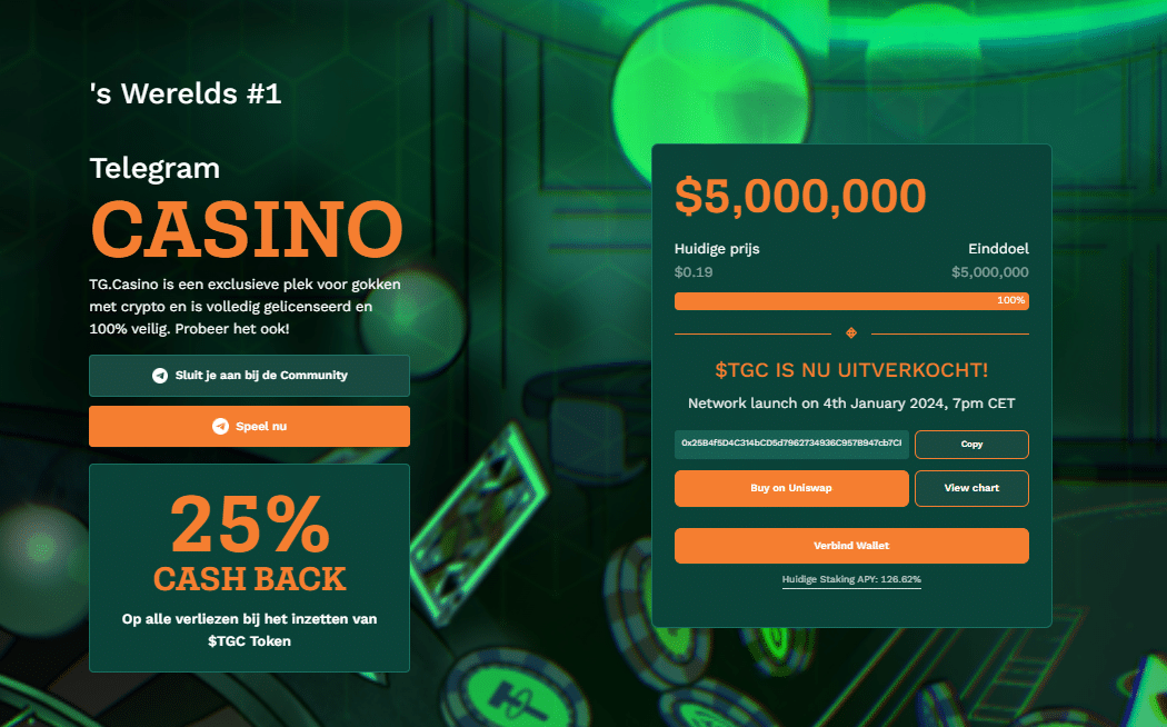 tg casino presale