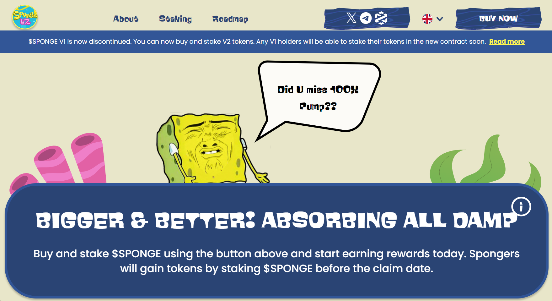 Sponge V2 presale crypto