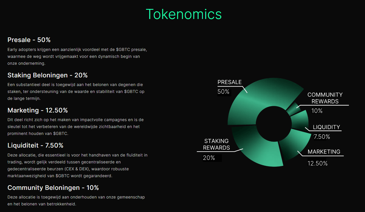 Green Bitcoin crypto staking tokenomics