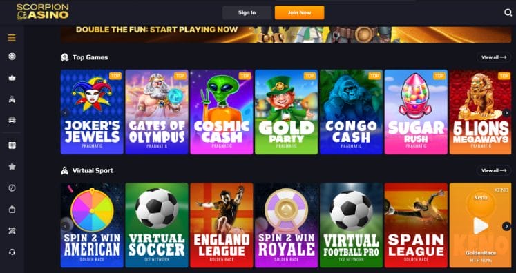 Scorpion Casino Games 