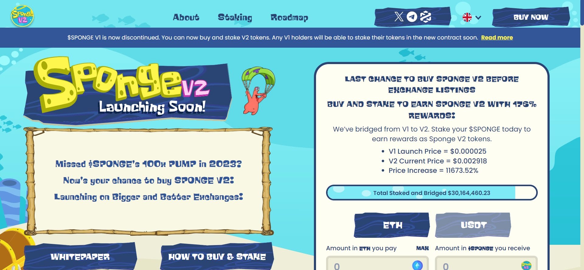 sponge v2 presale