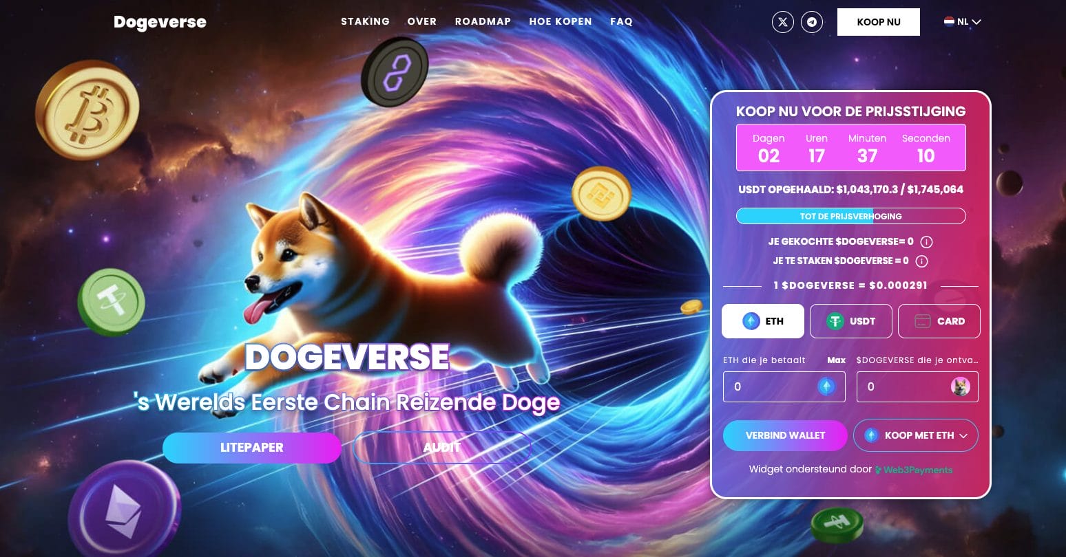 Dogeverse presale 1 miljoen