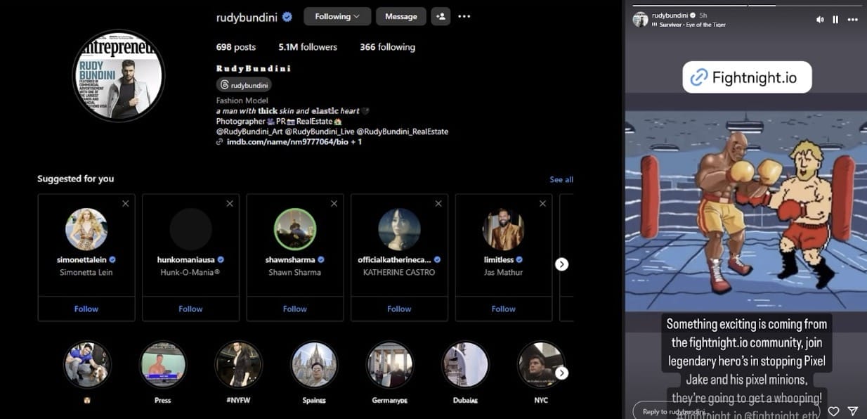 Rudy Bundini's Instagram
