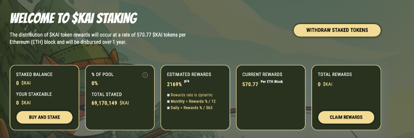 $KAI staking