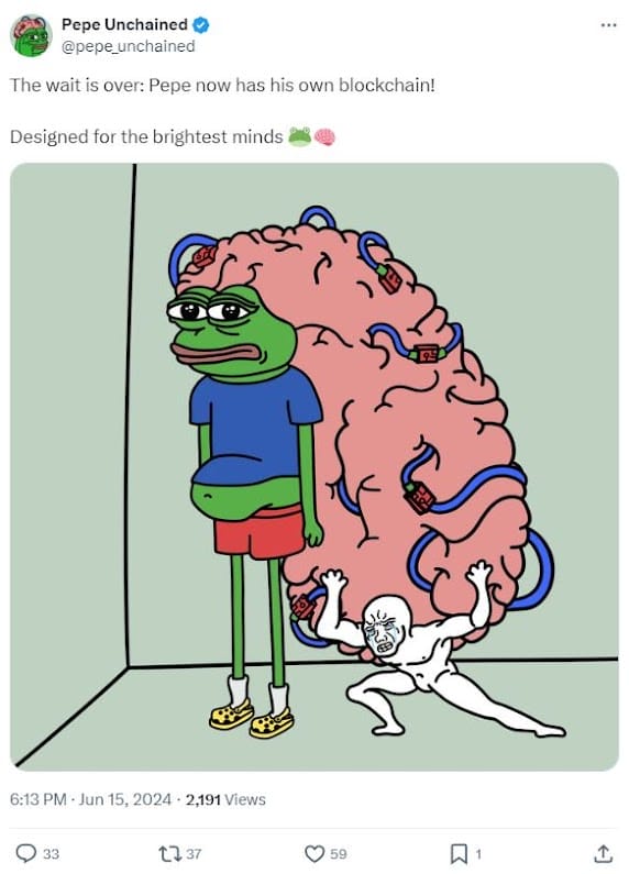 Pepe Unchained tweet