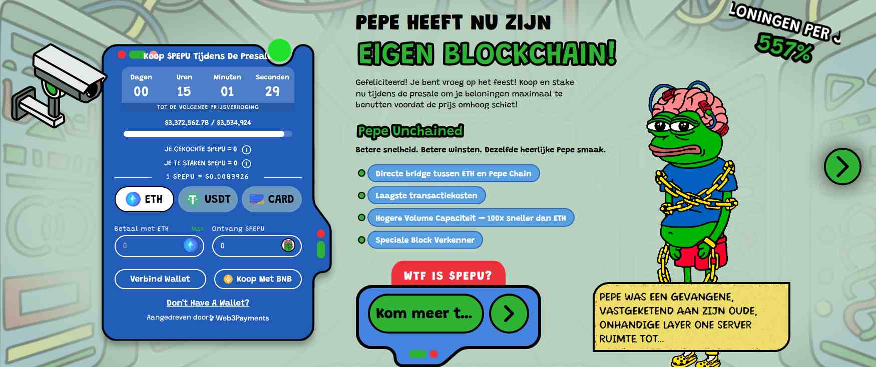 Pepe unchained beste crypto meme met potentie