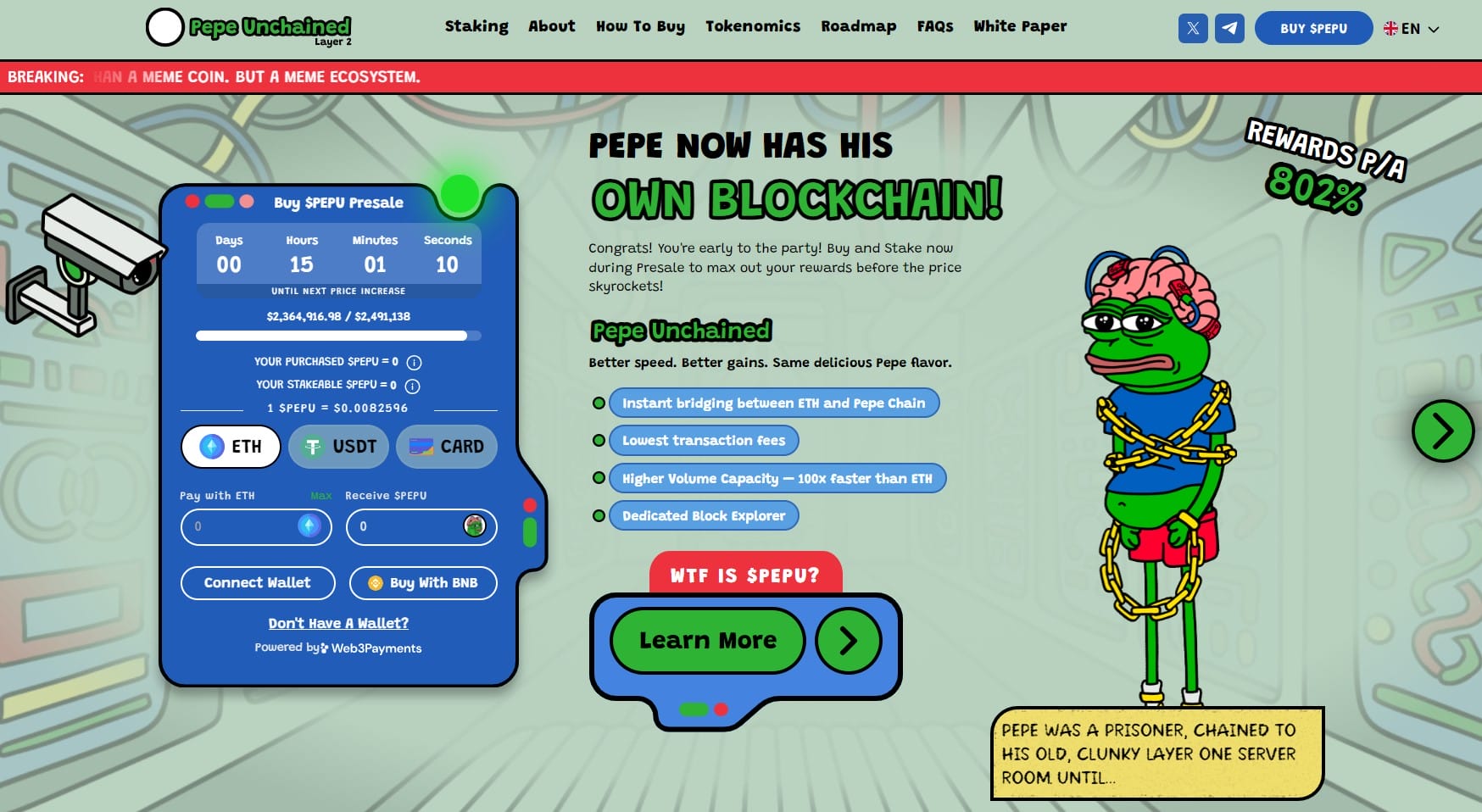pepe unchained presale