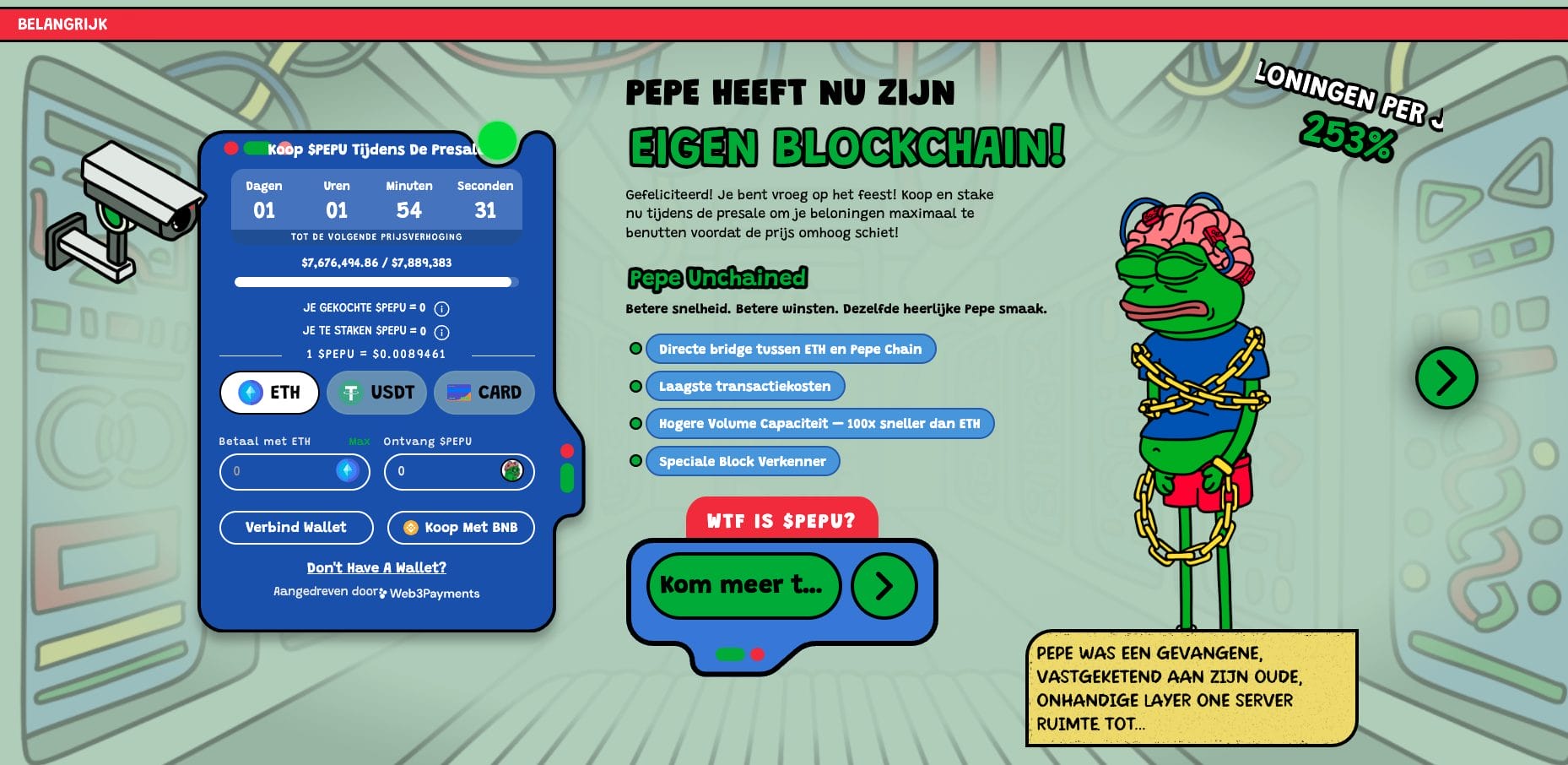 Presale van Pepe Unchained. 