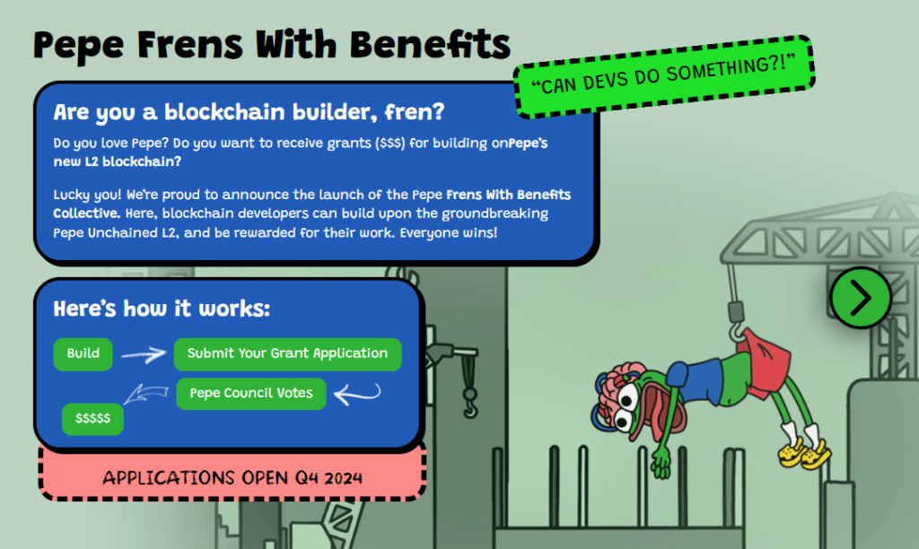 Pepe Unchained frens with benefits