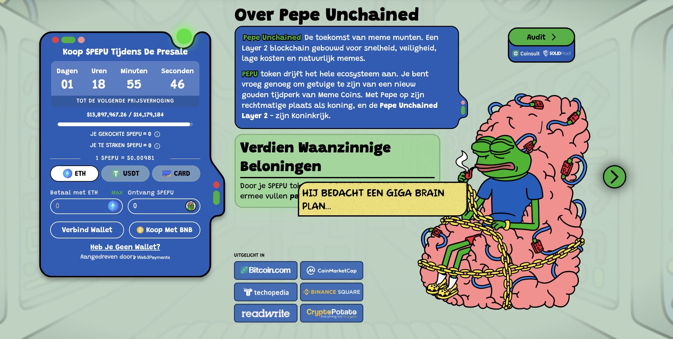 Pepe Unchained $PEPU presale fase 
