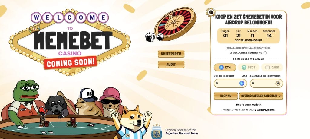Memebet Token $MEMEBET presale fase