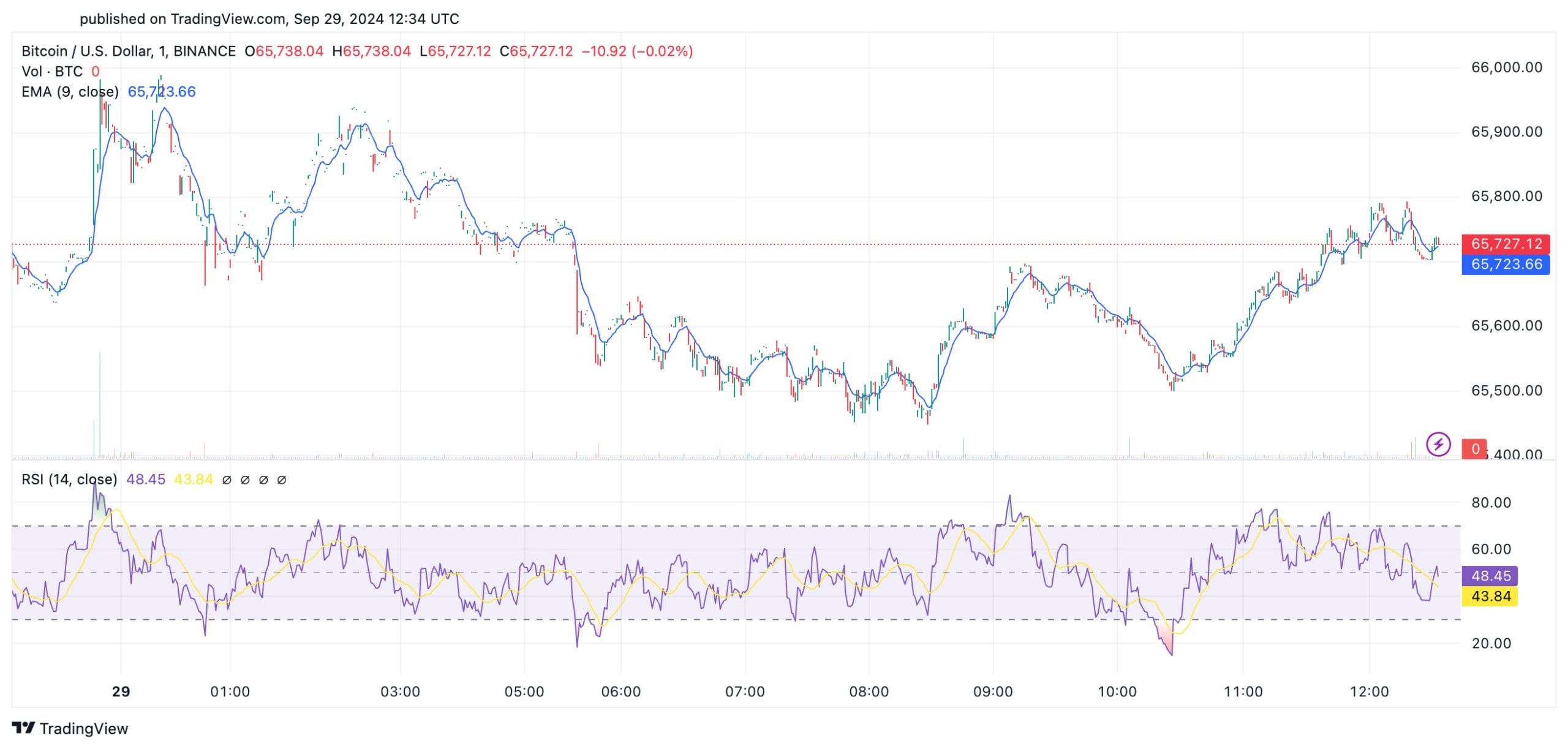 Bitcoin koers verwachting - Bron: TradingView