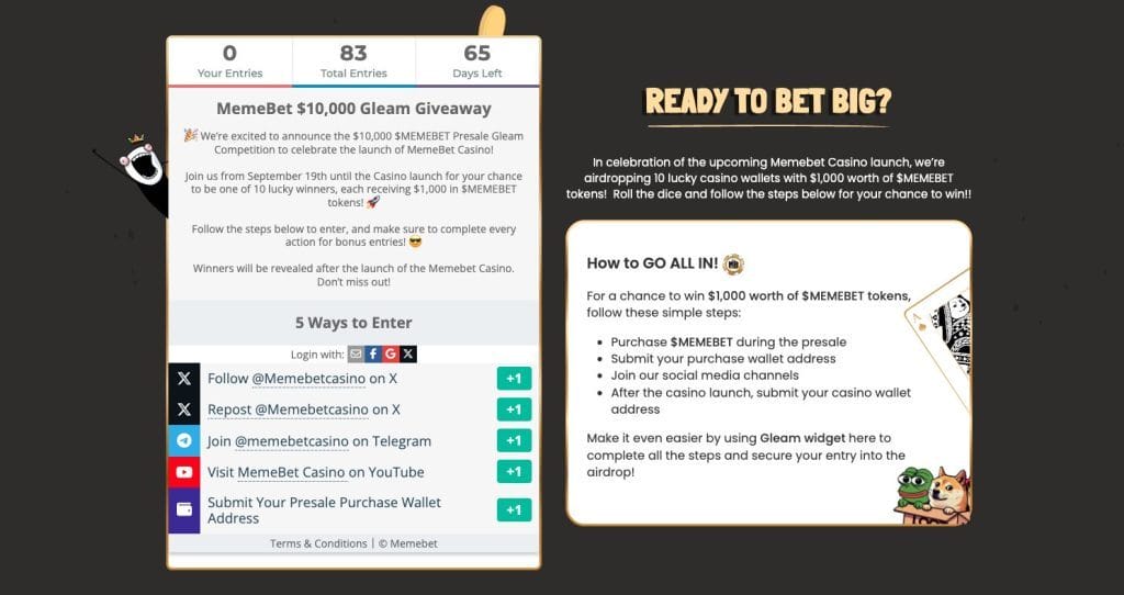 Memebet Token Giveaway