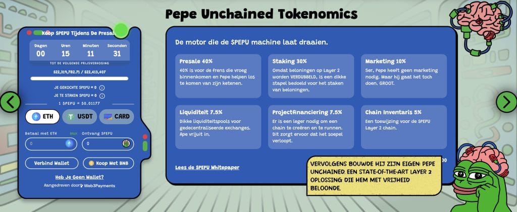 Pepe Unchained $PEPU - Tokenomics