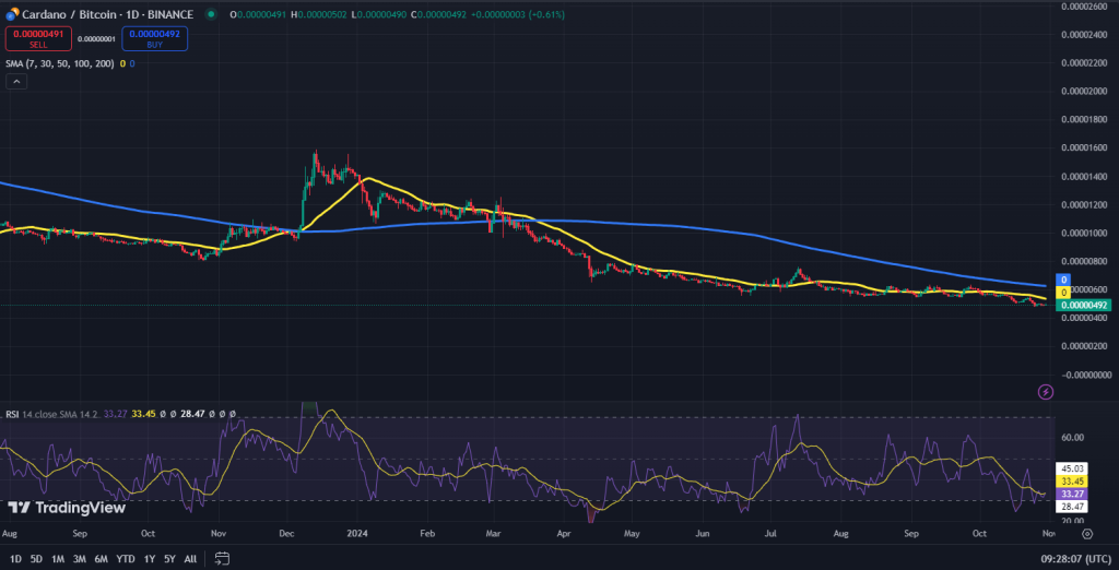 Cardano koers grafiek