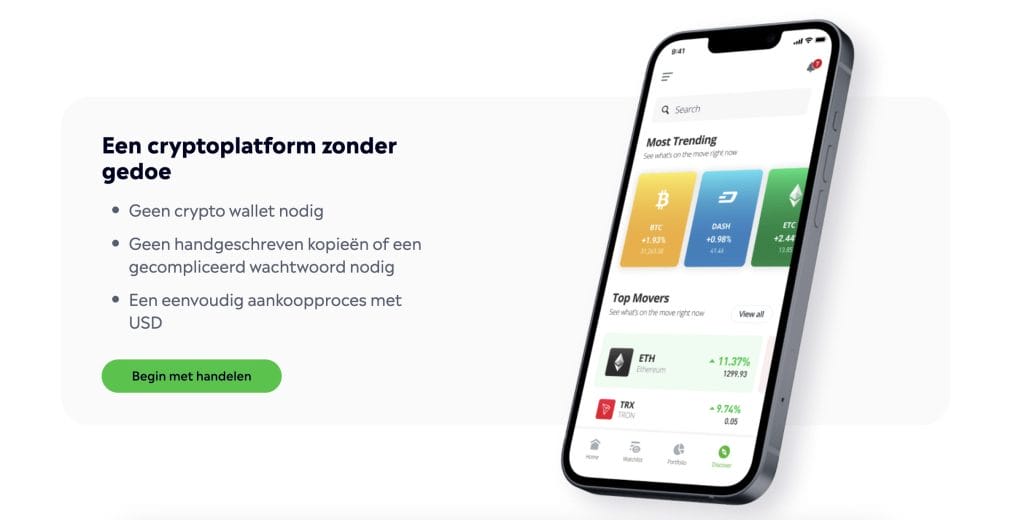 Crypto platform eToro Cashback actie