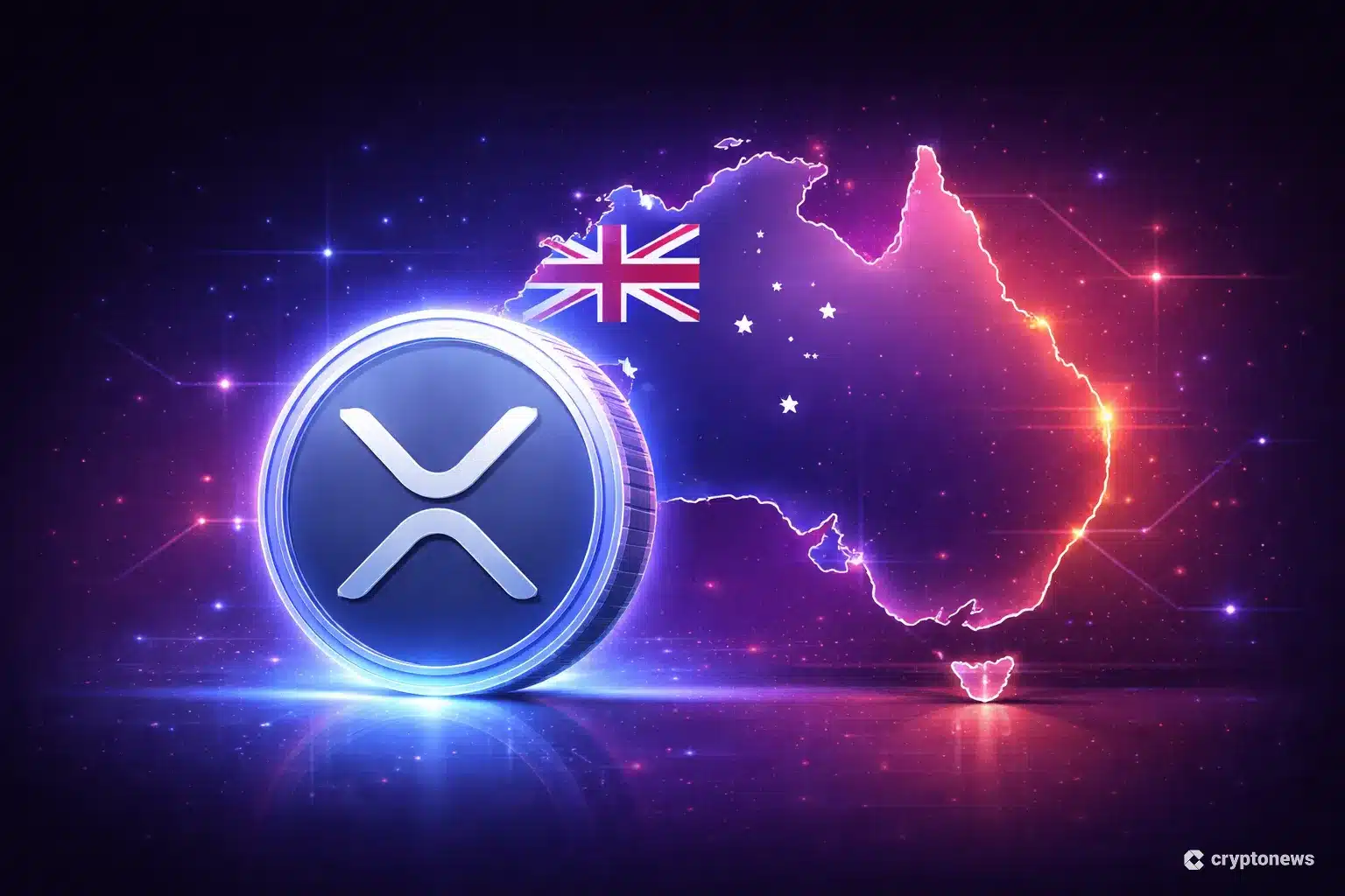 Ripple coin en de kaart van Australië.