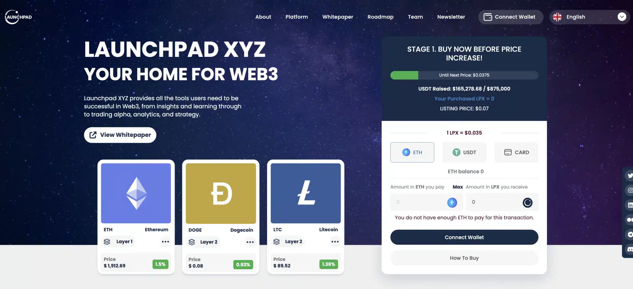 Launchpad prevendita