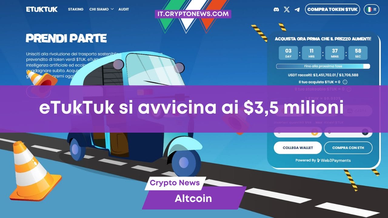 eTukTuk si avvicina ai $3,5 milioni 
