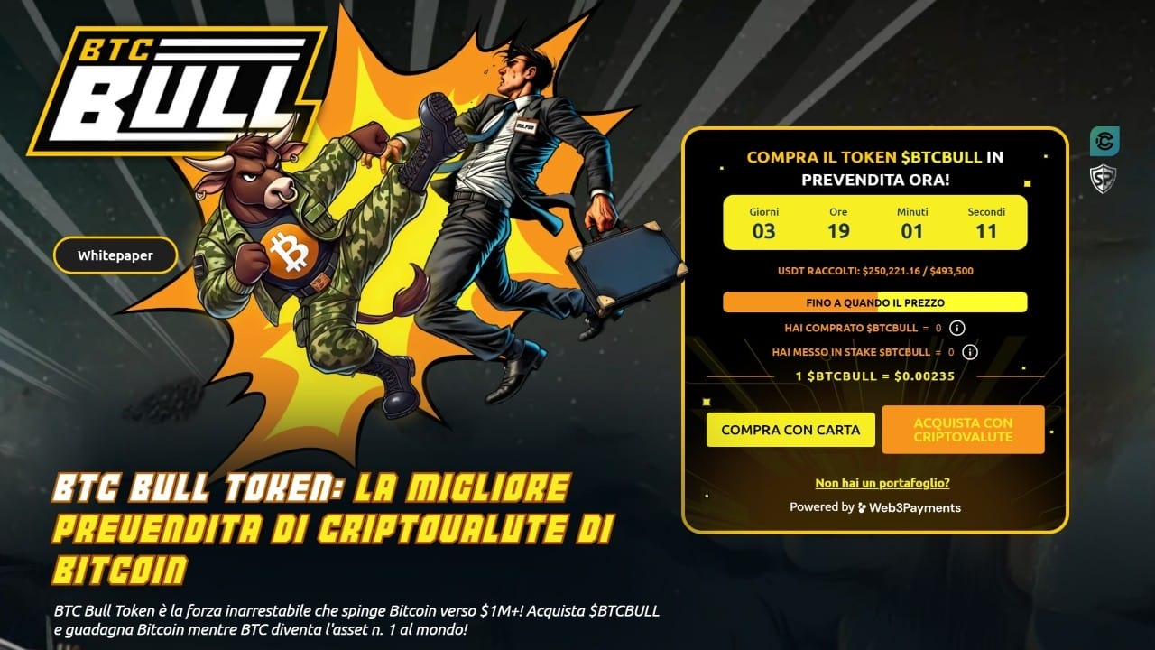 BTC Bull: La nuova memecoin che ricompensa i possessori in Bitcoin