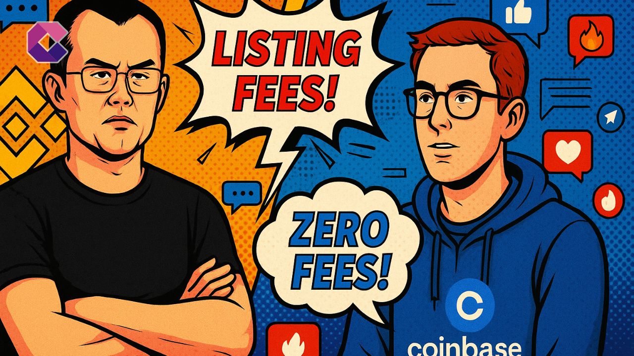 CZ e Pollack discutono sulle commissioni di listing tra Binance e Coinbase.