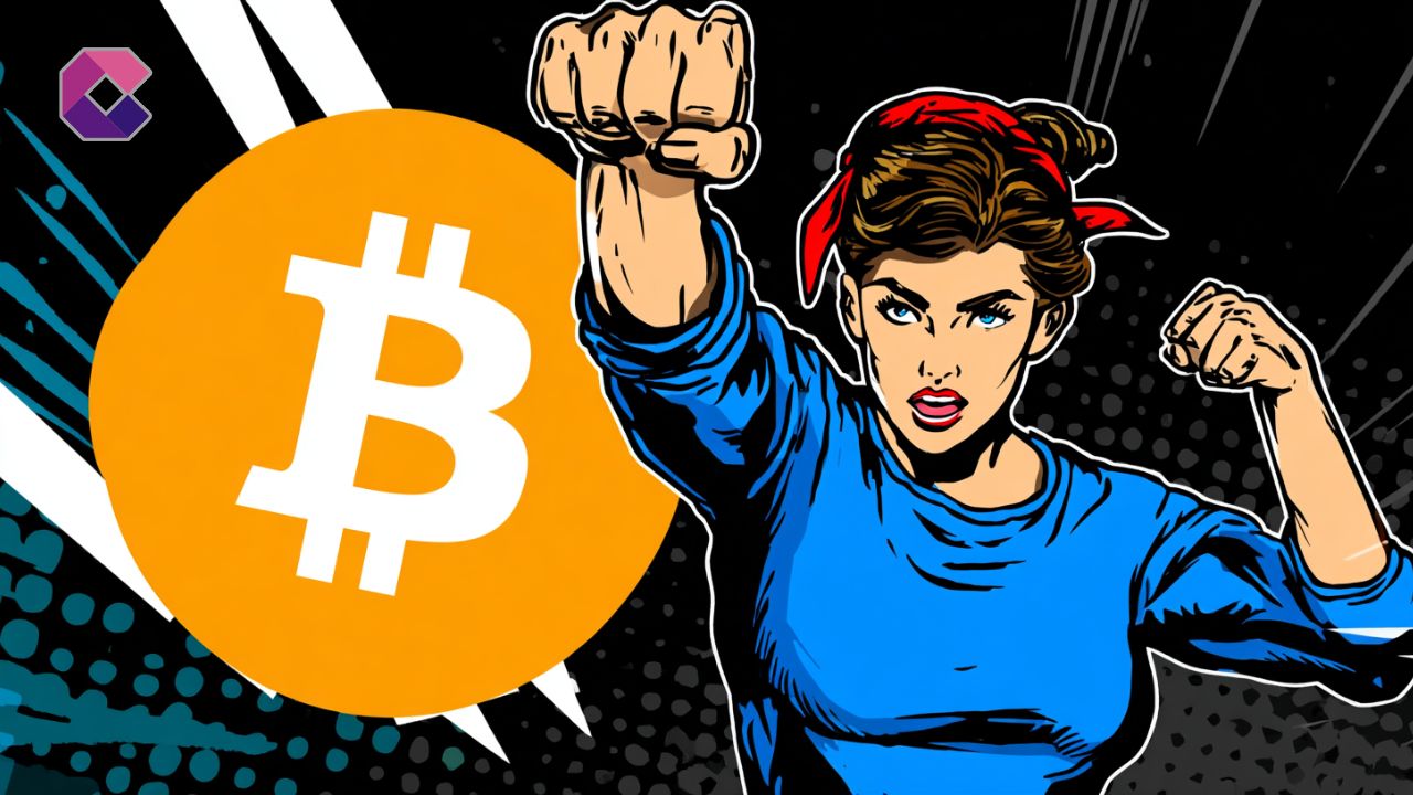 Immagine di copertina in stile pop art per un articolo sulle previsioni di Bitcoin