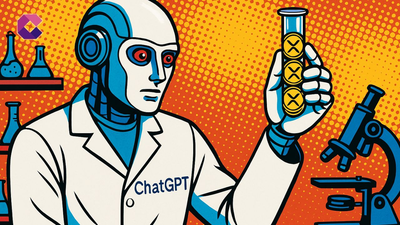 Immagine di un robot che osserva una provetta dentro un laboratorio