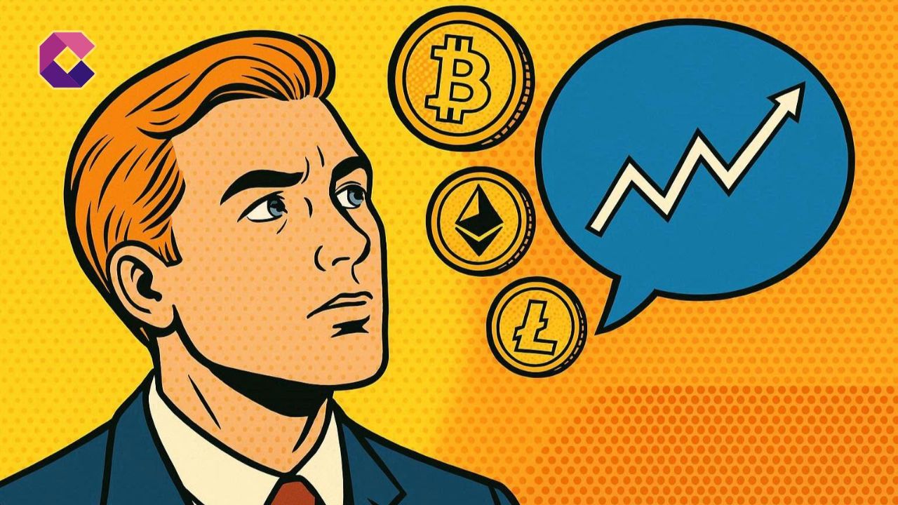 Immagine in stile pop art per la copertina di un articolo sulle criptovalute