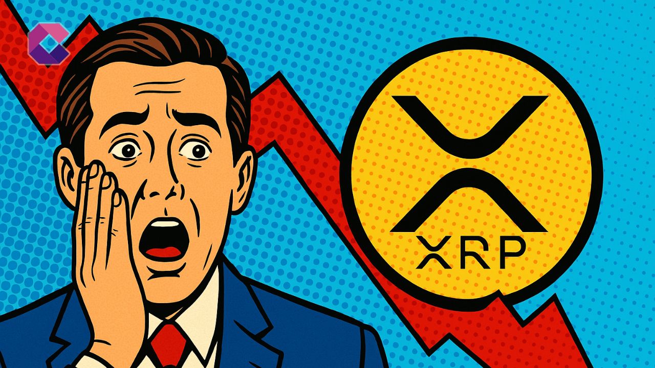 XRP potrebbe crollare a $2 - Illustrazione in stile pop art