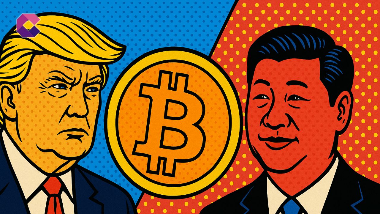 Accordo Cina USA - Illustrazione in stile pop art - Cryptonews Italia