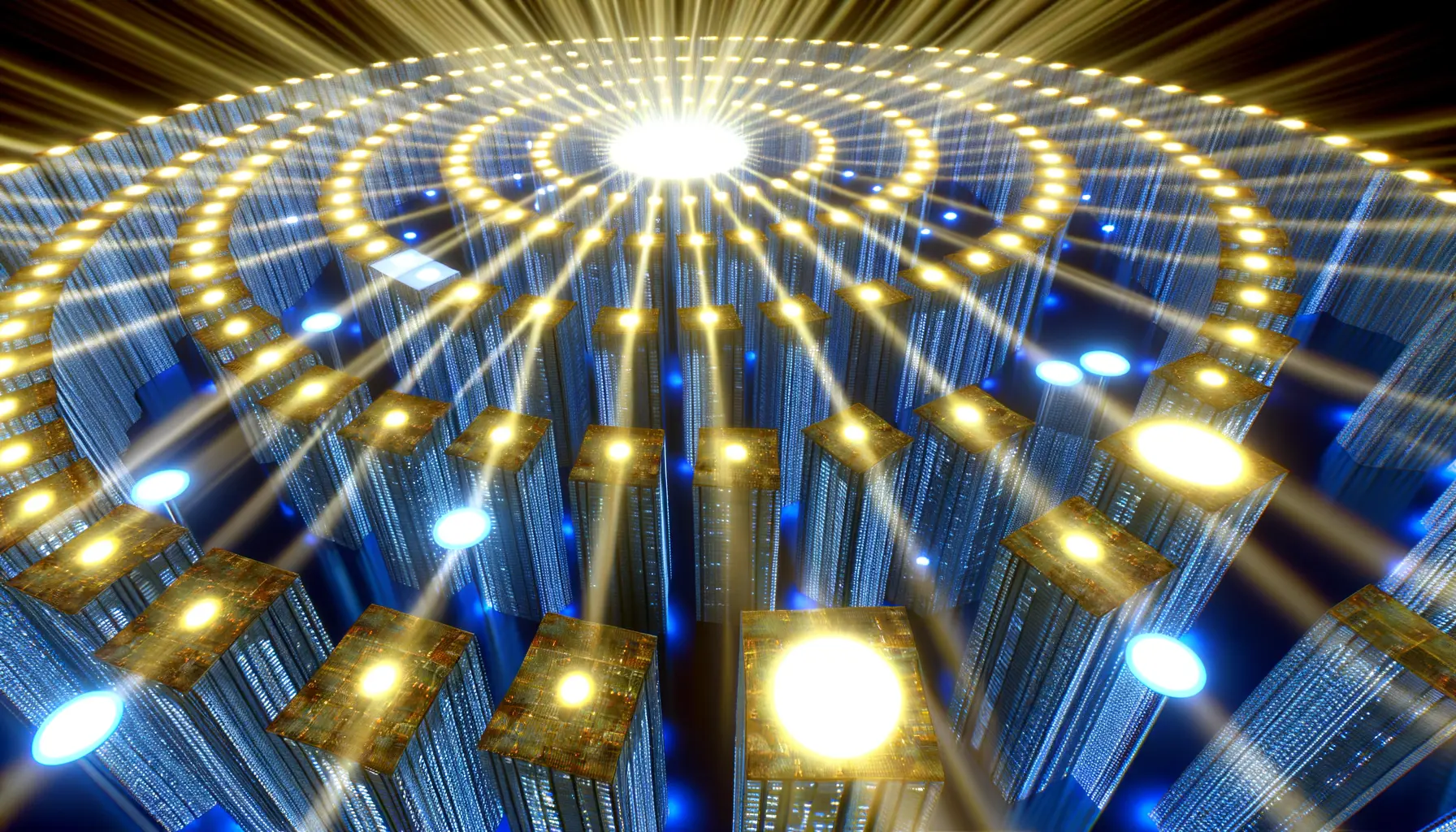 Institutional Bitcoin accumulation visualization showing concentrated digital wealth and market dominance through glowing nodes and vault infrastructure