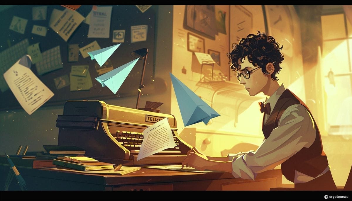 شاب جالس على مكتبه وحوله رسائل متناثرة وجدارية معلق عليها مذكرات
