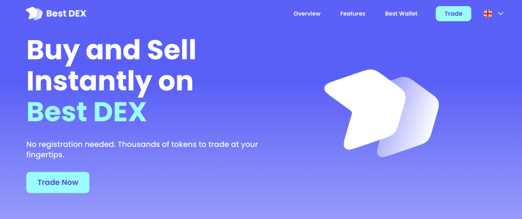 الصفحة الرئيسية لمنصة التداول الخاصة بـ Best Wallet