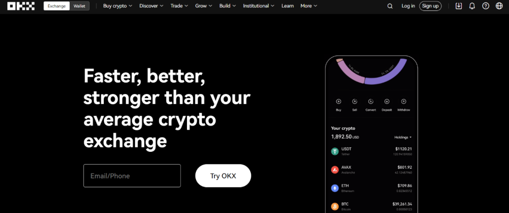 واجهة منصة OKX تبرز أهم ميزاتها
