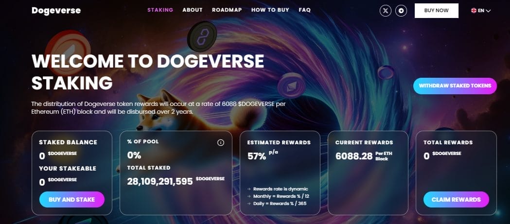 الصفحة الرئيسية في موقع Dogeverse