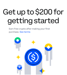 إعلان ترويجي لمنصة Coinbase