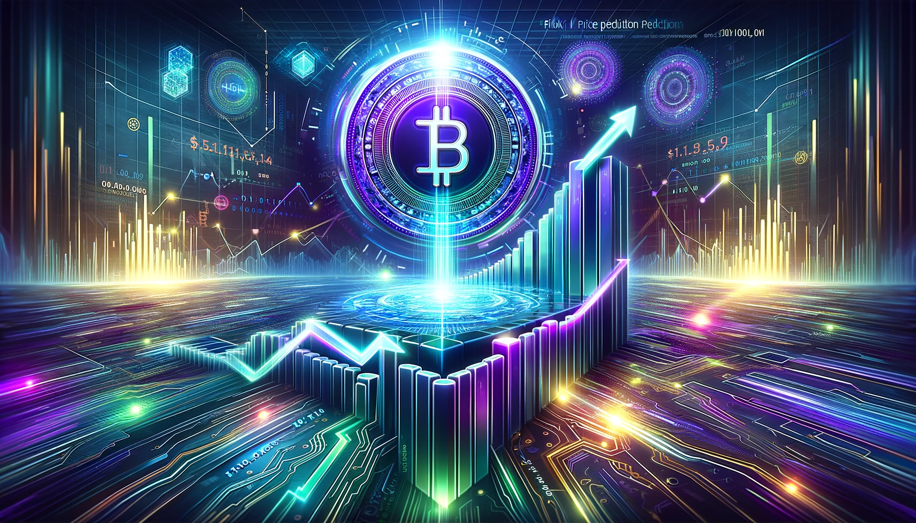 عملة فضية تحمل شعار بيتكوين ومسار يشير لاتجاه صاعد